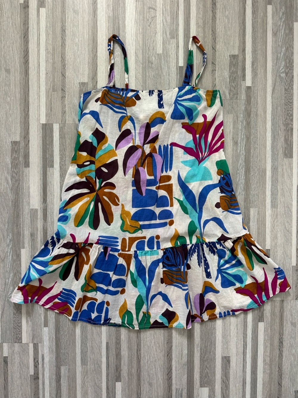 True Destinations Girls' Multicolor Floral Beach Dress, Size S